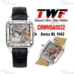 Twf Dumont Micro Rotor CRWHSA0032 Swiss Ronda Quartz Mens Watch Steel Case Dial Black Leather Strap Super Version Edition Puretimewatch Montre Hommes A1