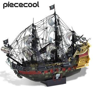 Blocks Placeecool Model Zestawy budowlane The Queen Anne's Revenge 3d Metal Puzzle DIY Toys Jigsaw Home Decoration Prezenta