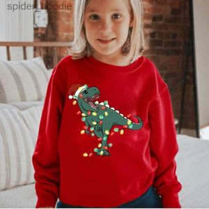 Herren-Kapuzenpullover, Sweatshirts, neue Weihnachts-Sweatshirts für Kinderbekleidung, Dinosaurier-Aufdruck, Mädchen-Jungen-Kinder-Oberteile, langärmelige Cartoon-Kostüm-Hoodies 2022 L231101