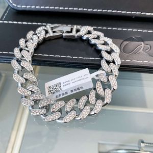 Lo stesso braccialetto hip hop cubano versatile di CK Wang Jiaer per uomo e donna, bracciale con coppia di diamanti