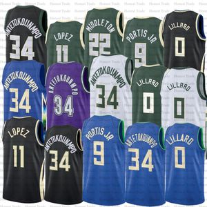 Erkek Çocuklar 0 Damian Lillard Basketbol Jersey Khris 22 Middleton Jersey Giannis Jrue Tatil Wigginton Beauchamp Portis Jr Ibaka Andre Jackson Jr.Jerseys Dikişli