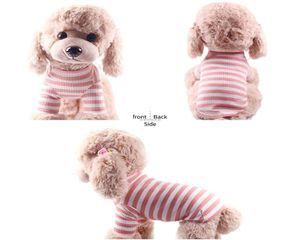 Pet Dog Striped Tshirt Vest Cat Clothes Puppy Shirt Chihuahua Poodle Yorkshire Terrier Dog Clothes Pet Clothing Y2009221410074