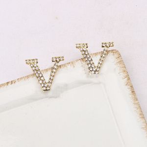 20Style 18k Gold Plated Luxury Designer Stud Earring Fashion Women Simple Double Letter Jewelry Earring Wedding Party Gift Jewelry