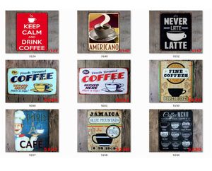 Coffee Tin Sign Vintage Metal Sign Plaque Metal Vintage Wall Decor for Kitchen Coffee Bar Cafe Retro Metal Posters Iron Painting J7205115