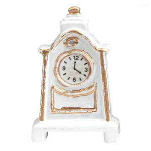 Orologi da parete Decorazione della casa Mini Accessori Articoli per la casa Orologio a pendolo stile vintage vecchio stile Decorazioni bianche in miniatura in legno