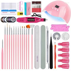 Nail Art Kits Acrylic Electric Drill Machine UV LED Lamp Gel Dryer Supplies Brushes File Dropship