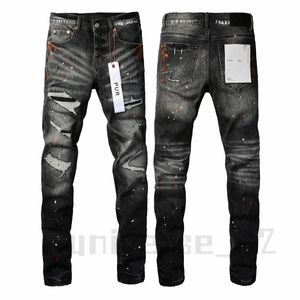 New High Quality Mens Roxo Jeans Designer Jeans Moda Angustiado Rasgado Denim Carga Para Homens High Street Moda Blue Jeans Mulheres Mens Rock Revival JeansACKE