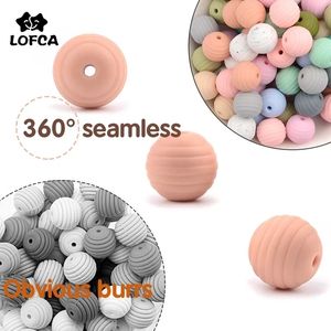 Teethers Toys LOFCA Silicone Beehive Beads 20pcs 15mm Baby Teething BPA Round Food Grade Spiral Months Shower Gifts 231031