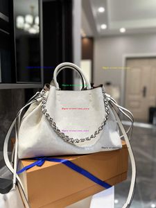 TZ Luxury Designer BELLA TOTE Perforation Handbag Fashion Classic Drawstring Bucket Bag Pure Cow Leather Mahina With Pouch Wallet Woman