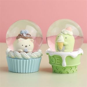 Christmas Decorations Kawaii Luminous Snow Globe Mini Cute Crystal Ball Sphere Glass Ball Office Desk Ornaments Home Decor Birthday Christmas Gifts 231030