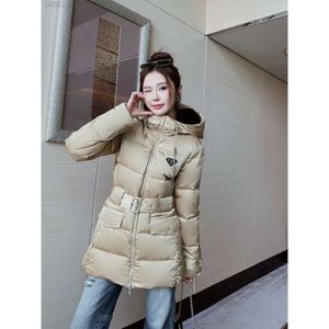 Parkas Coats Designer Pada Down Jackets PPDDA 23 Autumn and Winter New Triangle Decoration Fill Full National Standard 90 White Duck Down Belt Medium Length Down Coat