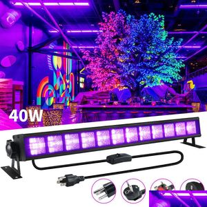 Outros suprimentos para festas de eventos Outros suprimentos para festas de eventos Versão atualizada 40W Uv LED Black Light Bar 395Nm Blacklight Flood Aplicar ao Th Dhu79