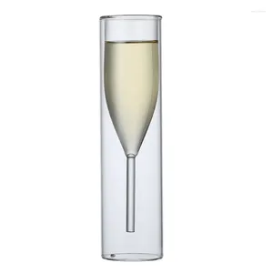 Wine Glasses Double Wall Glass Champagne Flutes Stemless Goblet Bubble Tulip Glassware Cocktail Wedding Party Cup
