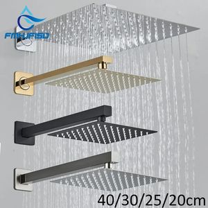 Bathroom Shower Heads Ultrathin Rainfall Shower Head Chrome Black Polished Gold Bathroom Accessory Wall Mounted Shower Arm Modern Showers for Bathroom 231031