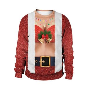 Erkek Hoodies Çirkin Noel Süvari Erkekler Kadın Sonbahar Kış Giyim 3d Komik Baskı Sweaters Jumper Üstler Tatil Tatil NoSmas Sweatshirts Erkekler