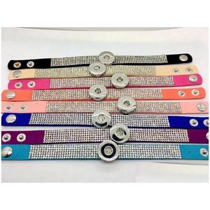 Charm Armbänder Charm Armbänder Großhandel Ginger Snap Armband 8 Teile/los Mix Stil Frauen Mode Strass Schmuck Fit 18mm Chunk Butt Dhjac