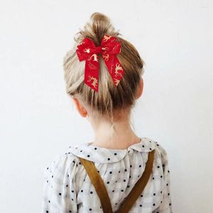 Accessori per capelli Pupazzo di neve Bambina Archi Forniture Bowknot Fiocco di neve Fasce per capelli natalizi Albero nato