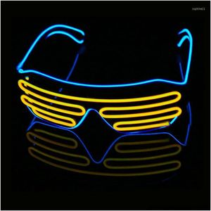 Party Decoration Party Decoration Novelty LED GLASSES Light Up Shades Blinkande Luminous Rave Night Christmas Activitet Wedding Birthd Dhdkv