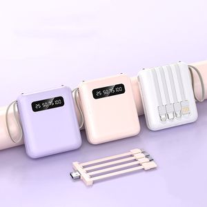 ケーブルが組み込まれたパワーバンク、20000mAh、小さな外部バッテリー