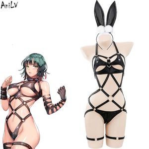 Ani 2022 novo anime menina pulseira de couro unifrom feminino coelho pamas temperamento lingerie trajes cosplay