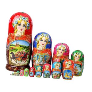 Dolls 15 Pieces Russian Matryoshka Doll Nesting Doll Home Room Decoration Stacking Doll 231031