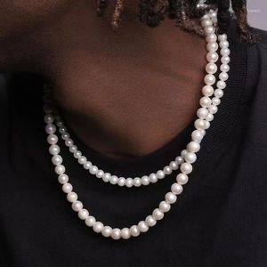 Chains Vintage Pearl Choker For Women Rock White Acrylic Bead Chain Men Necklace Fashion Jewelry Trend Accessories Drop