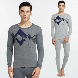 Men's Thermal Underwear Men Cotton Spring Autumn Winter Quick Dry Thermo Warm Sets For Male Fitness Gymming Long Johns EA08