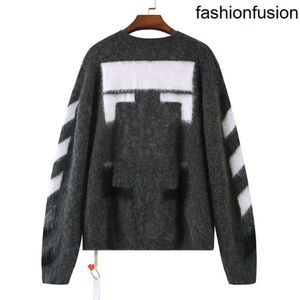 2023 Herrtröja Designer Tröja Mens Arrow Color Gradient Cardigan Senior Classic Multicolor Round Neck Autumn Winter Håll varmen Bekväm hög Guality