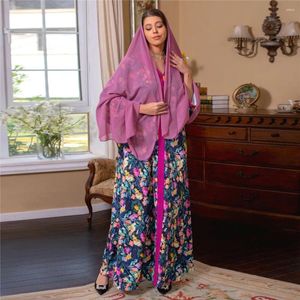 Ethnic Clothing Floral Print Muslim Hijab Dress Women Dubai Saudi Abaya Arab Turkey Moroccon Kaftan Islamic Gown Jilbab Caftan Vestidos