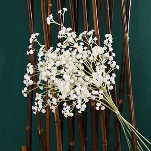 Flores decorativas grinaldas de 6pcs/lote artificial Baby's Breath Gypsopsophila Touch Real Touch Diy Floral Bouquets Arranjo para casa