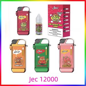 Jec Lighter 12000 Puffs Kit di sigarette Vape E monouso 550mAh Batteria 20ml Cartuccia preriempita Forma speciale Solo originale JEC sbuffi Bang