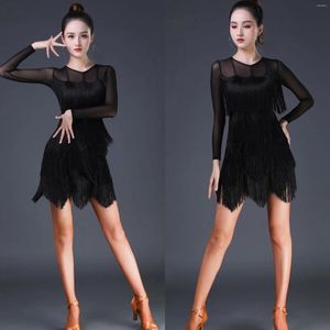 Stage Wear Latin Dance Costume Women's Practice Uniform Training Sexy Dress Professional Set Multi-layer Fringed Performance