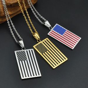 Flag Sign Pendant Couple Necklaces Women Mens Stainless Steel Jewelry for Neck Fashion Christmas Gifts for Girlfriend Wholesale