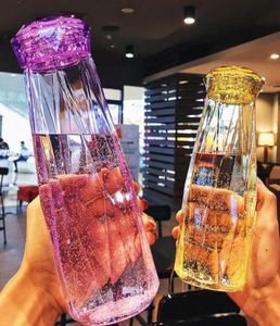 Crystal Glass Water Bottle Drinkware Creative Gemstone Clear Bottles Cup Traves Sport My Bottle 500 Ml Christmas New Year Prsents 6730516