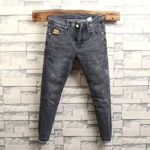 Jeans masculinos elegante luxo coreano para homens harajuku moda cinza designer roupas e casual menwear namorado denim