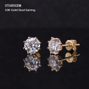 Starsgem Hot Sale Style Runde Brillantschliff-Moissanit-Diamant-Ohrstecker aus 10-karätigem, 14-karätigem und 18-karätigem Massivgold und Silber