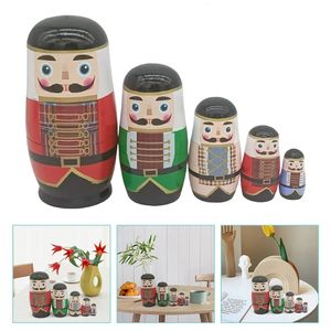 Dolls Toddler Wooden Toys Christmas Russian Dolls Aldult Festival Gift Nesting Adults Kids Snowman Party 231031