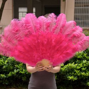 Hot Sale Fans for Wedding Performance Party Stage Show Props High Quality Ostrich Feather Fan 45*100CM Size