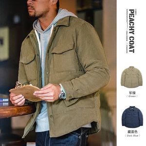 Men's Jackets Maden Peach Skin Fabric Vintage Parka Men's Winter Coat Thick Short Slim Fit Padded Coats Soft Warm Casual Jackets 231101