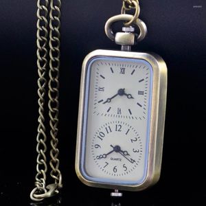 Pocket Watches 2023 Rectangular Design Watch Pendant Creative Necklace Quartz Clock Gifts For Children Women Men Drop