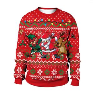 Mens Designer Hoodie Men's Sweaters Ful Christmas Sweater Men Women Crew Neck Pullover Holiday Party Xmas Sweatshirt Par 3D Roliga tryck Jumpers Tops