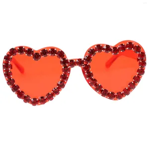 Accessorio per costume da festa in plastica vintage a forma di cuore oversize da donna polarizzati