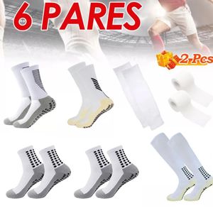 Sport Socks 6-stycken Set Soccer Sports Socks Non-Slip Breattable Sports Socks Rugby Football Cycling Sports Leg Cover Cohesive Sports Bandage 231101