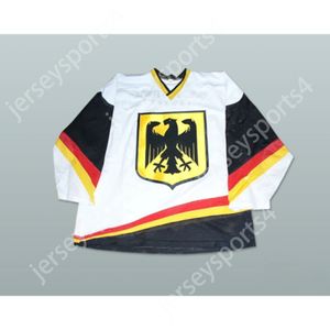 Anpassat Tysklands nationella lag Hockey Jersey alla spelare eller numrstitched S-M-L-XL-XXL-3XL-4XL-5XL-6XL