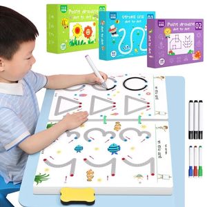 Drawing Painting Supplies Montessori Math Learning Children Toys Drawing Tablet Pen Control Hand Training Shape Math Match Games Set Educational Toy Books 231031