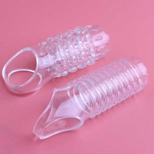Sex Toy Massager Threaded Spike Penis Sleeve Male Delayed Ejaculation Erection Enlargement Cock Cover Ring Stimulate for Men Couple