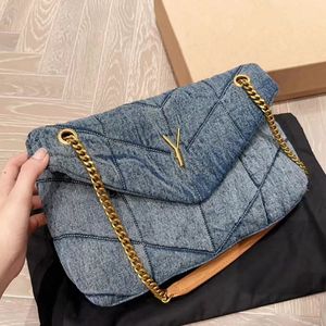 10a luksurysowa torba projektant loulou puffer torba na ramię jeansowe kowbojki łańcuch oryginalne skórzane torebki damskie torebki smażone na portfelu kozim w torbie dhgate torba
