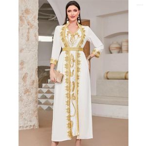 Etniska kläder Eid Party Caftan Evening Marocko Elegant Women Muslim Abaya Lace paljetter Long Maxi Dress Turkiet Arabiska Dubai Kaftan Vestido