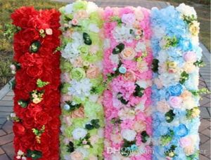 10st Ny ankomst Elegant konstgjorda blommor Rows Wedding Centerpieces Road Cited Flower Table Runner Decoration Supplies 9743504