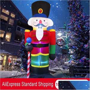 Party Decoration Party Decoration 8 Foot Christmas Inflatable Nutknuper Soldier Outdoor Decorations Light Up Santa Claus Drop Deliver Dhirz